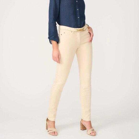 J. McLaughlin Lexi Jeans Tan Beige Stretch Pants Chinos Career Women's 10 - Picture 1 of 9